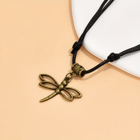 Dragonfly/ Butterfly/ Love Heart Pendant PU Leather Braided Anklet Vintage Western Ankle Bracelet Summer Travel Accessories