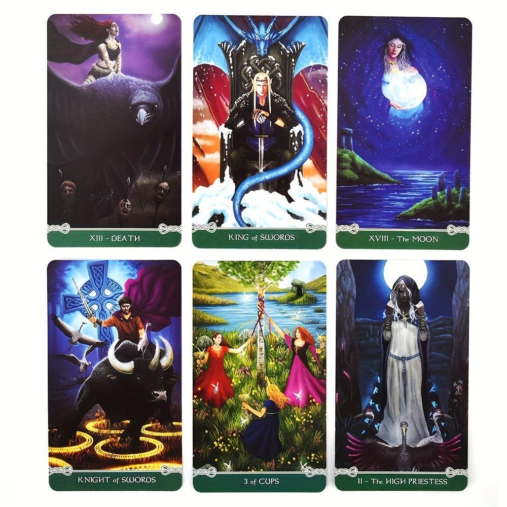 1pc, Universal Celtic Tarot 78 Cards Deck, English, Electronic Pdf File Guide, For Family Party Table Card Game, Magical Fate Divination Card