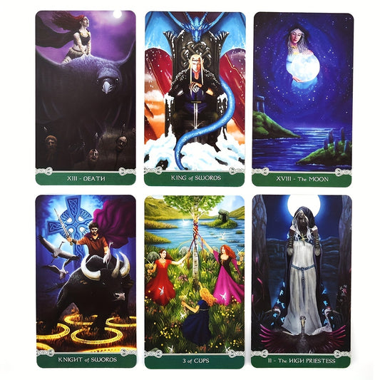 1pc, Universal Celtic Tarot 78 Cards Deck, English, Electronic Pdf File Guide, For Family Party Table Card Game, Magical Fate Divination Card