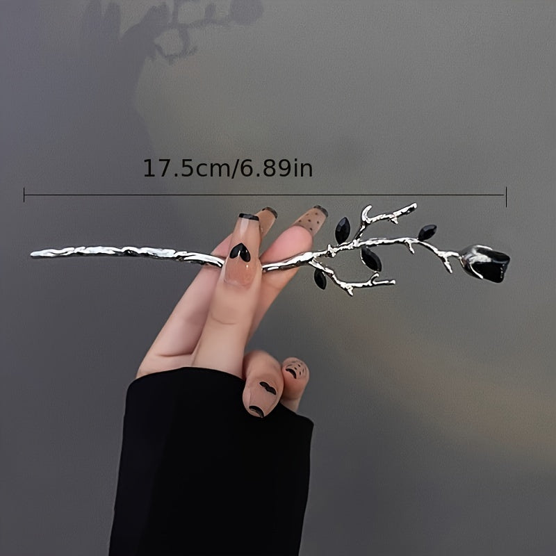 1pc Gothic Style Hair Pin Rose Vine Decoration Hair Dish Stylish Hair Decorative Accessories For Women