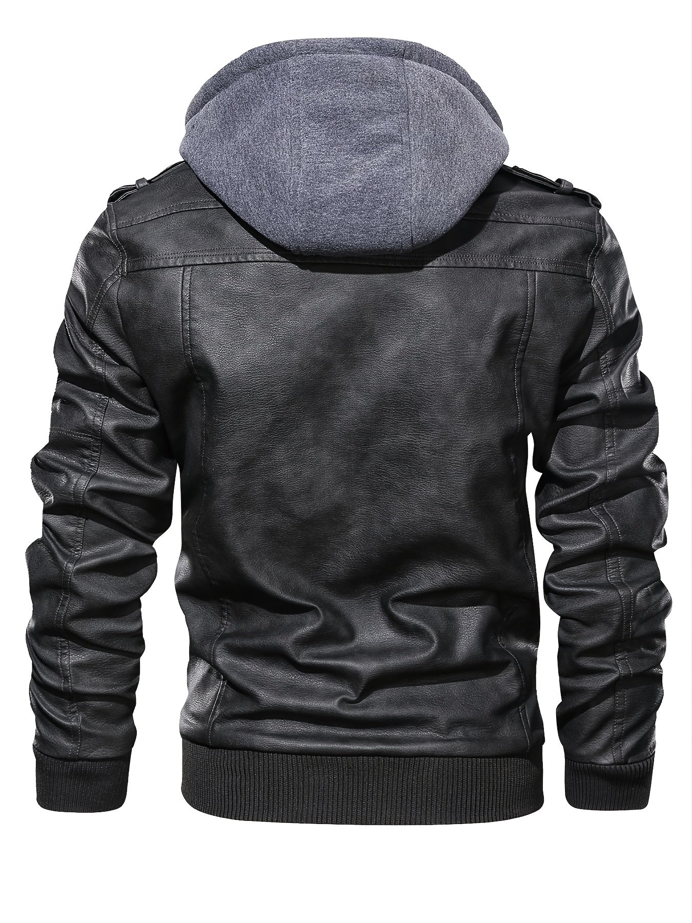 Men's Premium Hooded Jacket - Black, Regular Fit, Polyester Lining, Zip-Up, Multiple Pockets, Easy Care, Long Sleeve, Casual Style