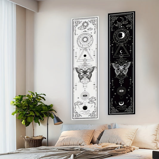 1pc Sun Moon Vertical Tapestry Black and White Butterfly Tapestry Wall Hanging for Living Room Bedroom Office Aesthetic Gothic Witchy Tapestry Home Room Wall Decor