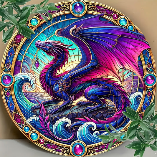 1pc Fantasy Dragon Aluminum Foil Carving Sign, Wall Art Decor for Bedroom, Living Room, Kitchen, Outdoor Patio, Creative Gift for Friends and Housewarming
