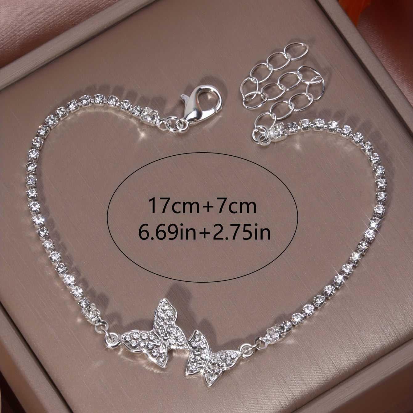 Butterfly Anklet With Full Rhinestones, 1 Piece
