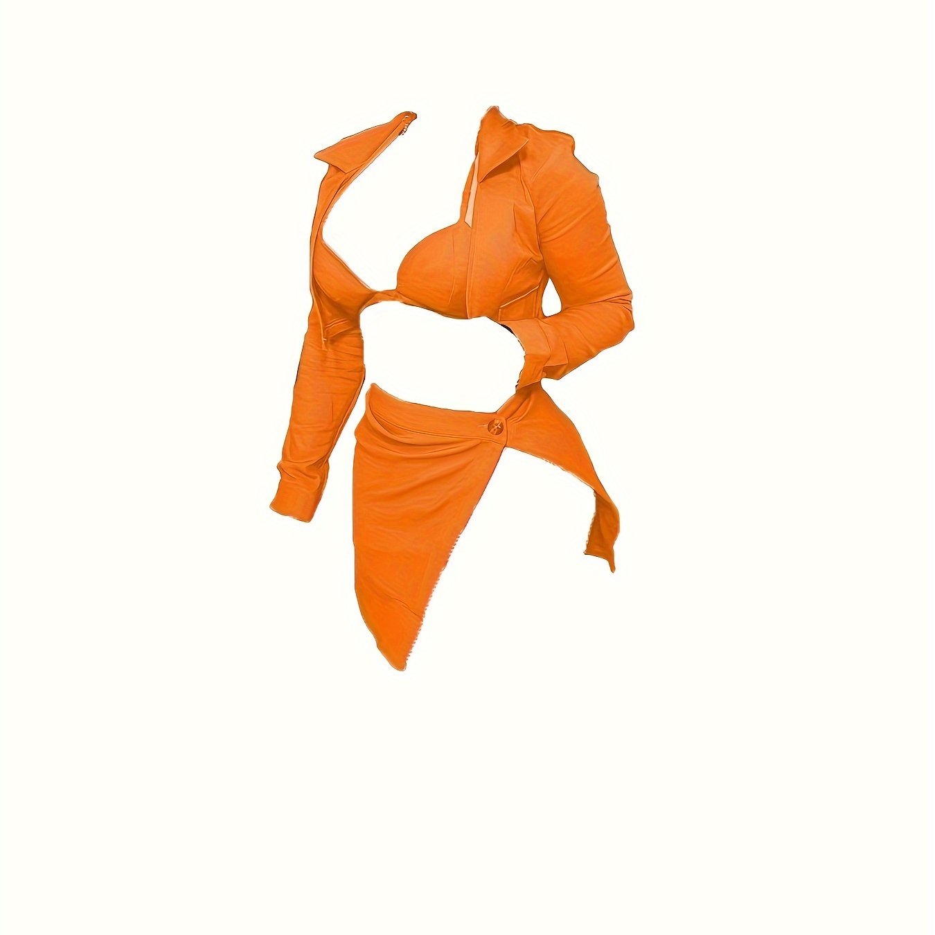 Three-Piece Set - Classic Turn Down Collar Cropped Outerwear, Spaghetti Strap Crop Top Vest, and Split Thigh Mini Skirt for Women - Trendy, Fashion-Forward, and Perfect for Various Occasions