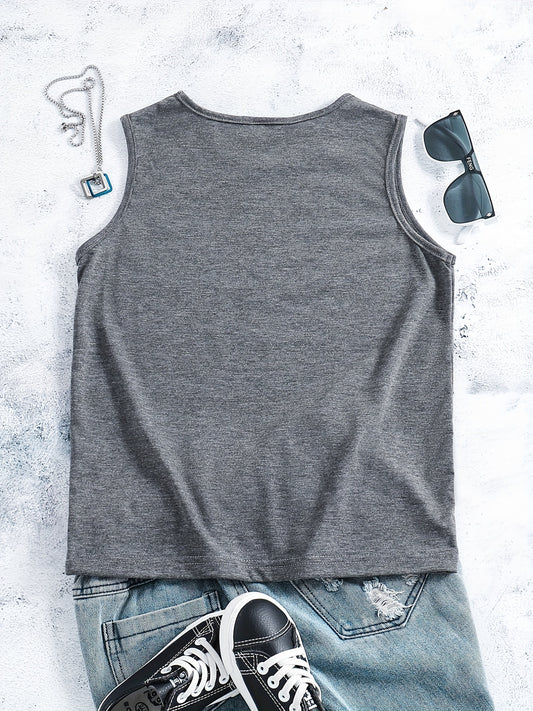 Girls Casual Dragonfly Print Crew Neck Sleeveless T-shirt Top For Summer Gift Outdoor Party