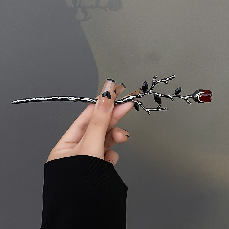 1pc Gothic Style Hair Pin Rose Vine Decoration Hair Dish Stylish Hair Decorative Accessories For Women