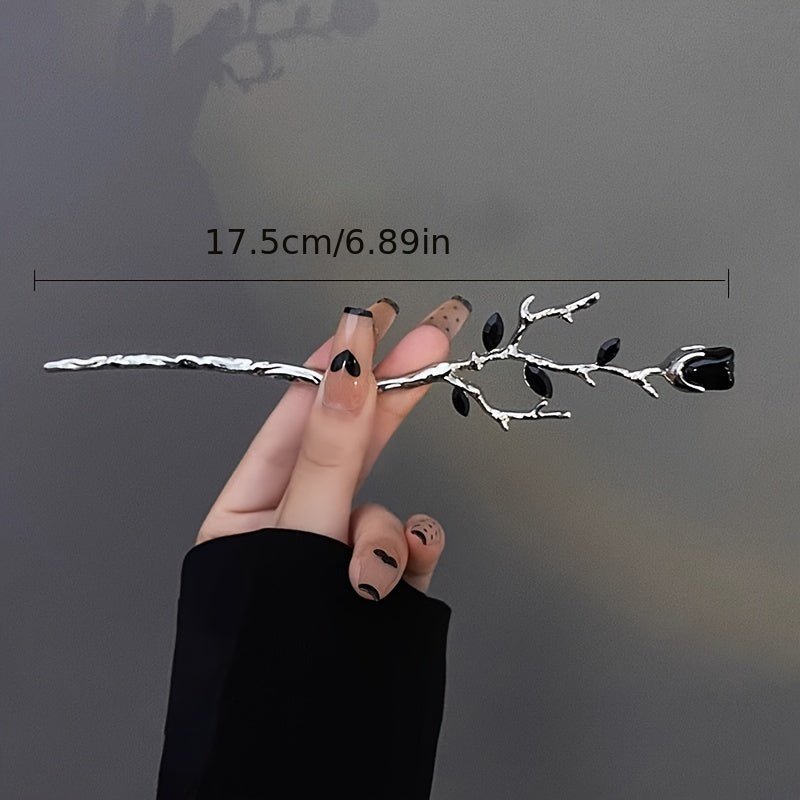 1pc Gothic Style Hair Pin Rose Vine Decoration Hair Dish Stylish Hair Decorative Accessories For Women