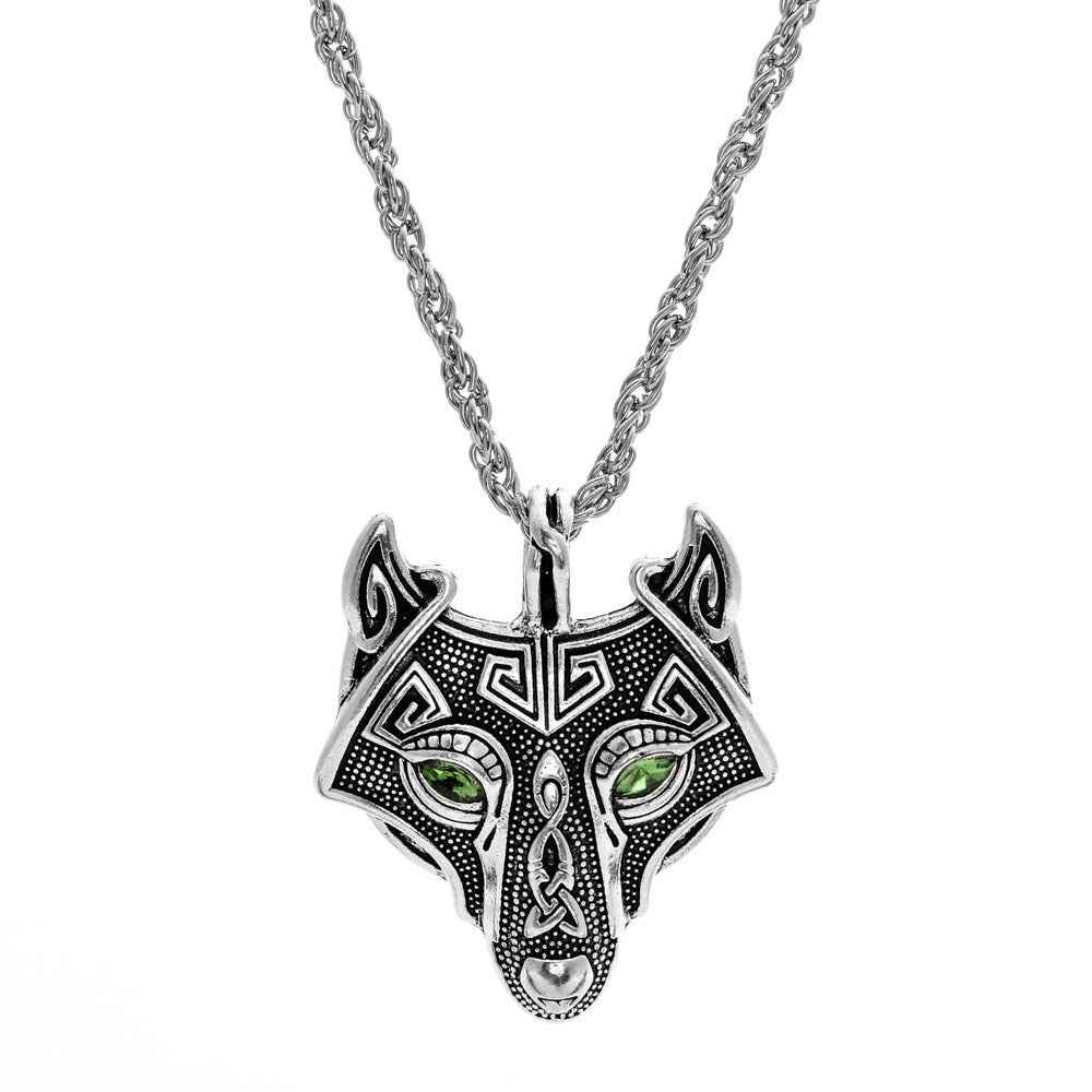 Men's Nordic Viking Necklace Wolf Head Pendant Necklace - Pedlar's Attic