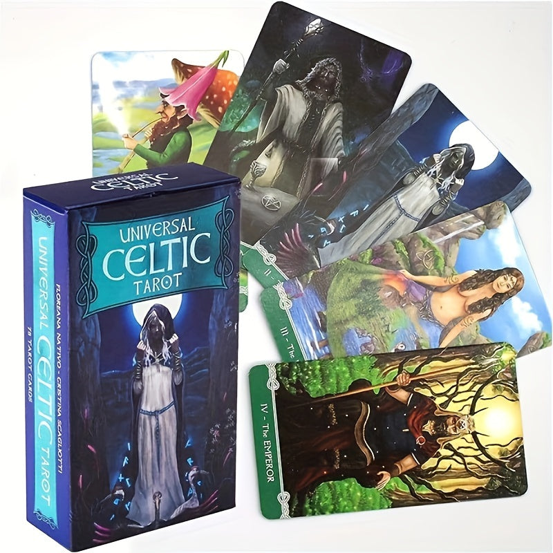 1pc, Universal Celtic Tarot 78 Cards Deck, English, Electronic Pdf File Guide, For Family Party Table Card Game, Magical Fate Divination Card