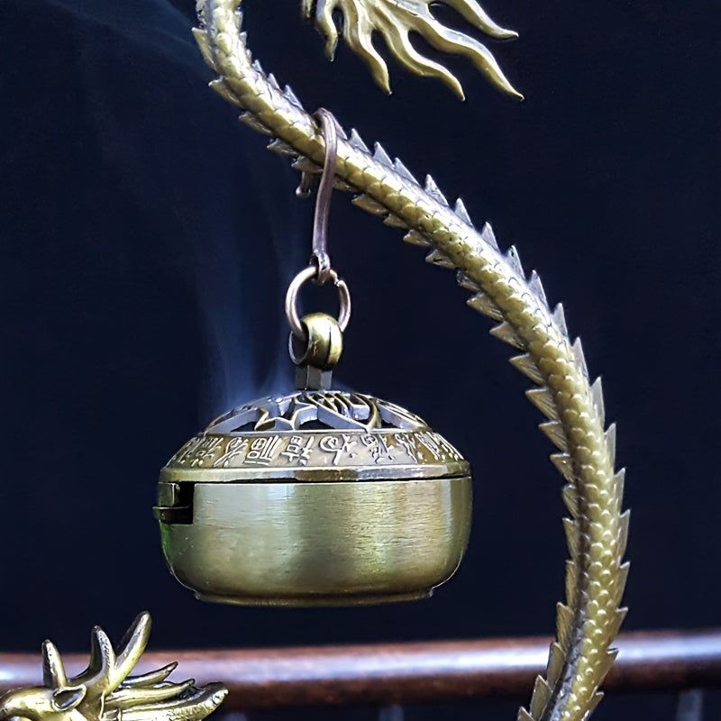1pc Golden Dragon Incense Burner, Feng Shui Decor, Meditation Zen Sit Yoga Relax Outdoor Spa Crafts, Home Decor, Room Decoration, Gift, Mother'S Day Spring Present, Tea Room Accessories, Prayer Room Ornament, Handmade Art
