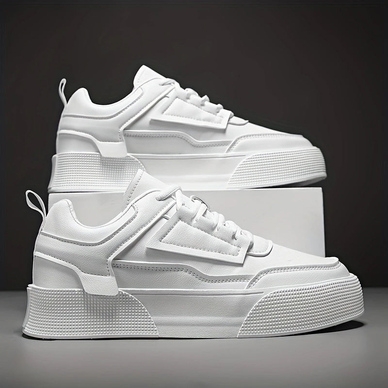 Mens Minimalist Skate Shoes - Lightweight & Fashionable Platform Sneakers - Breathable, Non-Slip, and Durable - Ideal for Casual Wear and Skating - Designed for Style and Performance