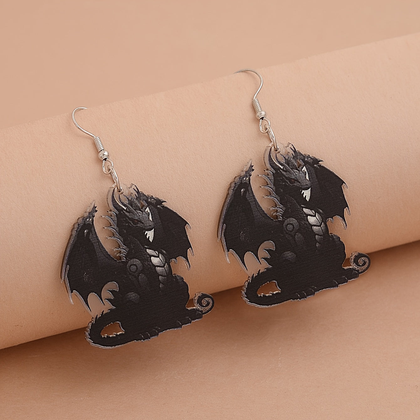 1 Pair of Vibrant Flying Dragon Dangle Earrings for Women - Cute & Whimsical Acrylic Design with Purple & Blue Wings, Perfect for Daily Wear & Vacation, Dragon Earrings