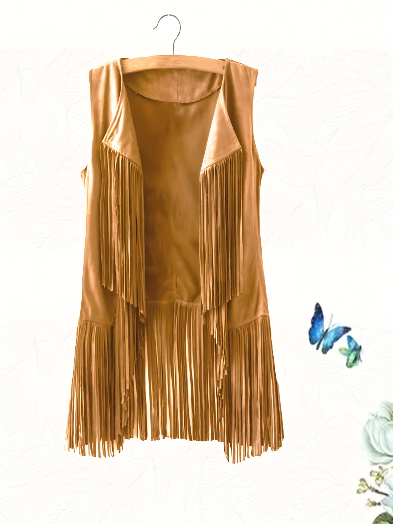 Bohemian Chic Fringe Hem Jacket - Flowy Open Front & Sleeveless - Perfect for Spring & Summer - Womens Boho Clothing Staple