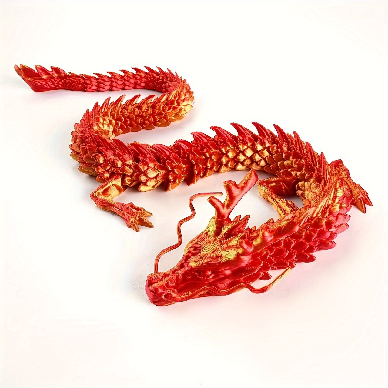 Exquisite 23.62inch 3D Printed Dragon Beads Ornament Figurine - Intricately Detailed Collectible Masterpiece with Vibrant Colors and Textures - Ideal Gift for Creative Collectors, Dragon Enthusiasts, and Fantasy Fans