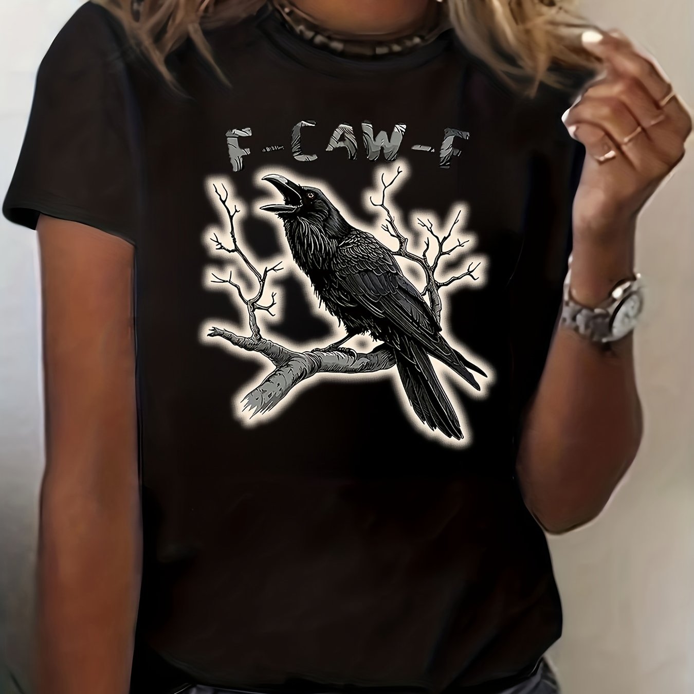 Fashionable Letter Print Women'S T-shirt - Comfortable And Relaxing, Round Neck, Suitable For All Seasons, Elegant And Casual Top, Shipped Locally, Pure Top For Summer, Essential For Elegant Parties In Summer