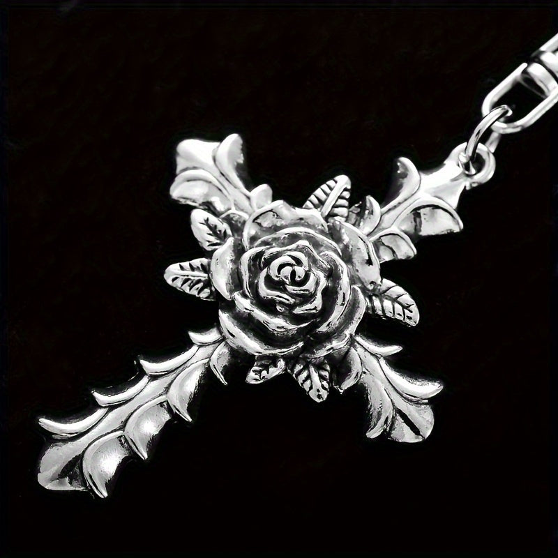 1 Pc Gothic Cross Keychain, Trendy Ladies Car Y2K Style Keyring, Gothic Accessory, Halloween Accessory For Women Men