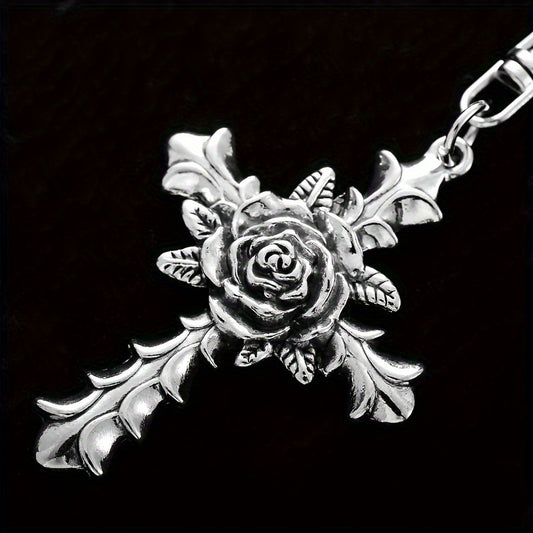 1 Pc Gothic Cross Keychain, Trendy Ladies Car Y2K Style Keyring, Gothic Accessory, Halloween Accessory For Women Men