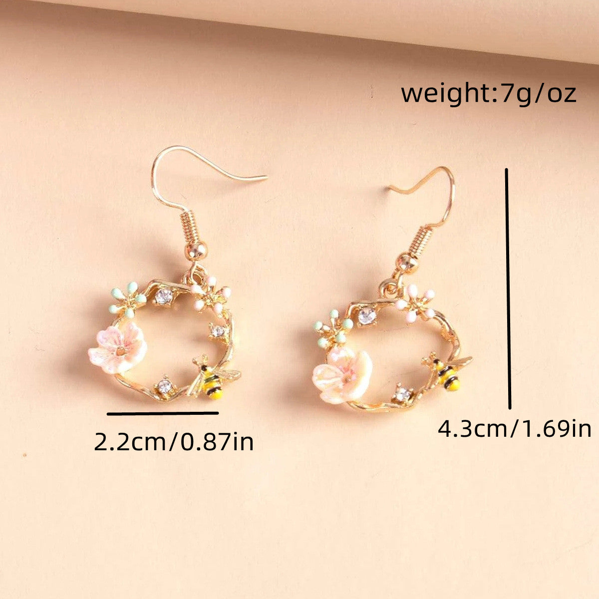 Dongda Super Fairy Quality Silvery Needle Bee Garland Shell Flower Stud Earrings