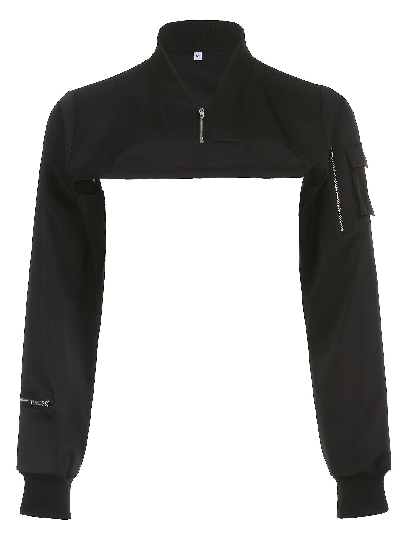 Women's Casual Bomber Jacket with Pockets - Versatile Spring/Fall Wear, Zip-Up Long Sleeve, Machine-Washable Polyester Blend