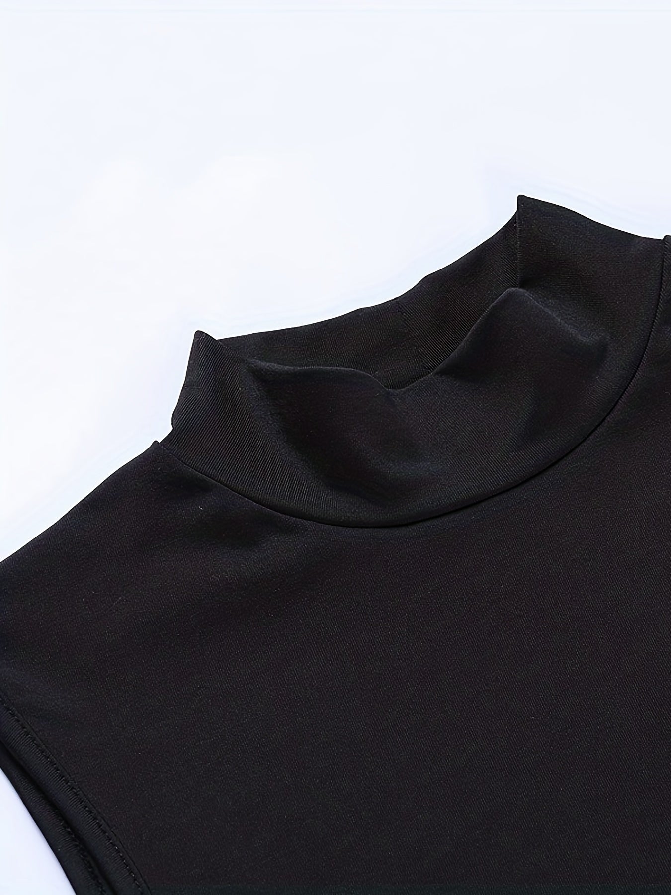 Criss Cross Mock Neck Tank Dress, Sexy Sleeveless Split Dress, Women's Clothing