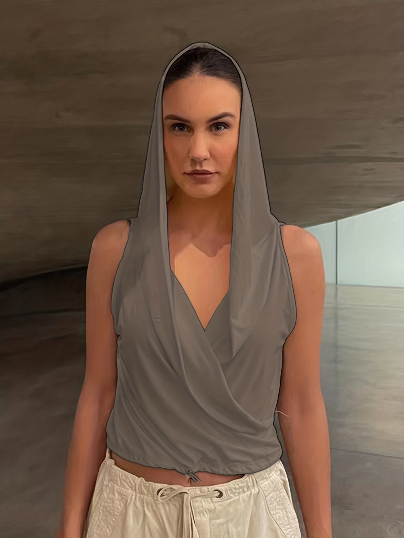 Chic Sleeveless Hooded Crop Top - Fashionable Solid Casual Wear - Perfect for Womens Everyday Style