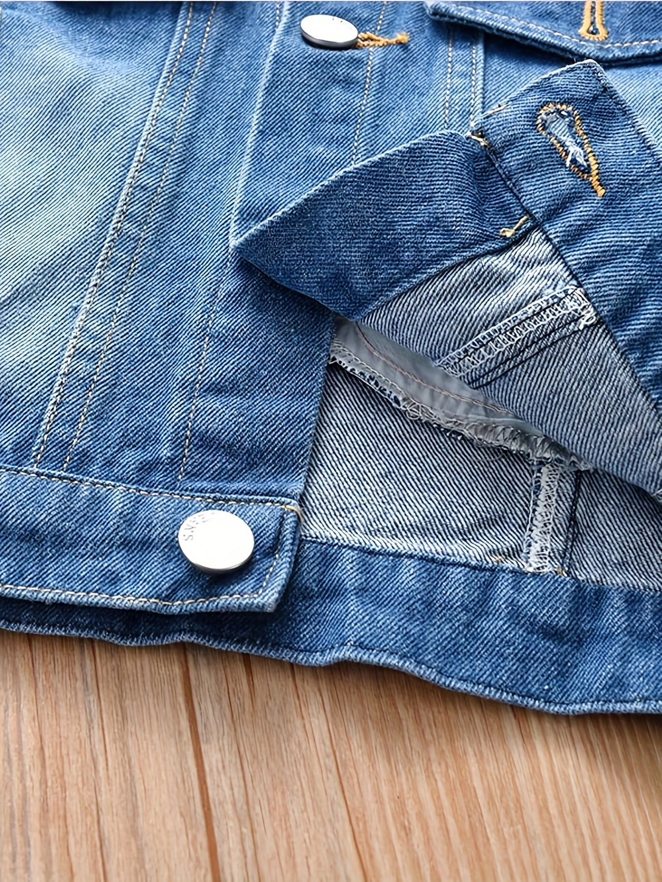 Girls Trendy Denim Jacket - Casual Solid Colors for Spring & Autumn - Lightweight, Comfortable, Stylish Choice for Kid Girls