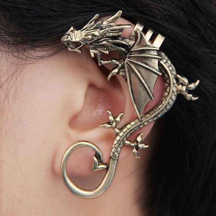 New Earrings Popular New Personality Punk Style Earrings Without Ear Holes Exaggerated Dragon Ear Clip Earrings - Pedlar's Attic