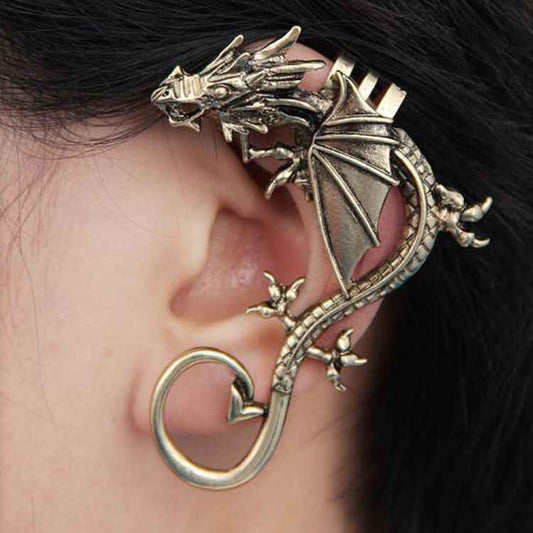 New Earrings Popular New Personality Punk Style Earrings Without Ear Holes Exaggerated Dragon Ear Clip Earrings - Pedlar's Attic