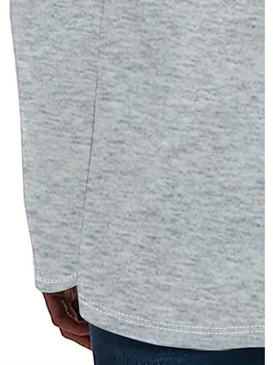 Women'S T-Shirt Love Shape Print- Comfy Long Sleeve Crew Neck - Perfect for Spring & Fall Casual Wear