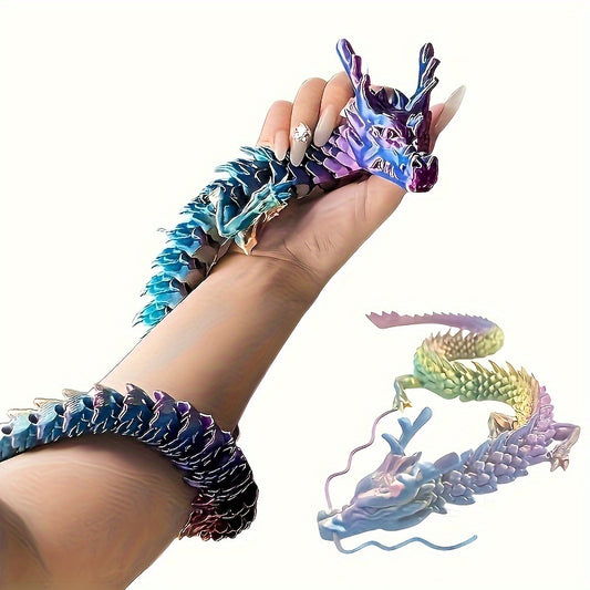 Exquisite 23.62inch 3D Printed Dragon Beads Ornament Figurine - Intricately Detailed Collectible Masterpiece with Vibrant Colors and Textures - Ideal Gift for Creative Collectors, Dragon Enthusiasts, and Fantasy Fans