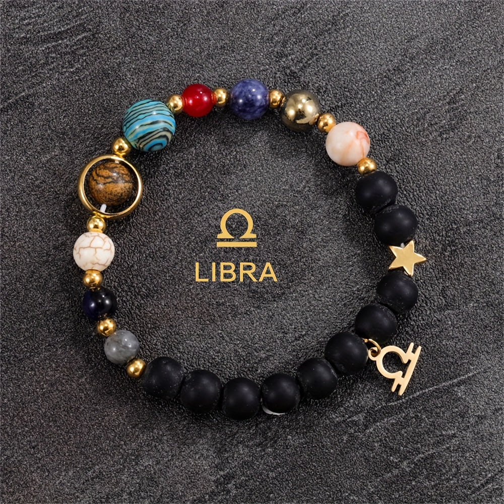 Handcrafted Zodiac Bracelet - Natural Tiger Eye Stone Beads, Unique Pattern & Color Variations, Perfect Gift for Women and Men