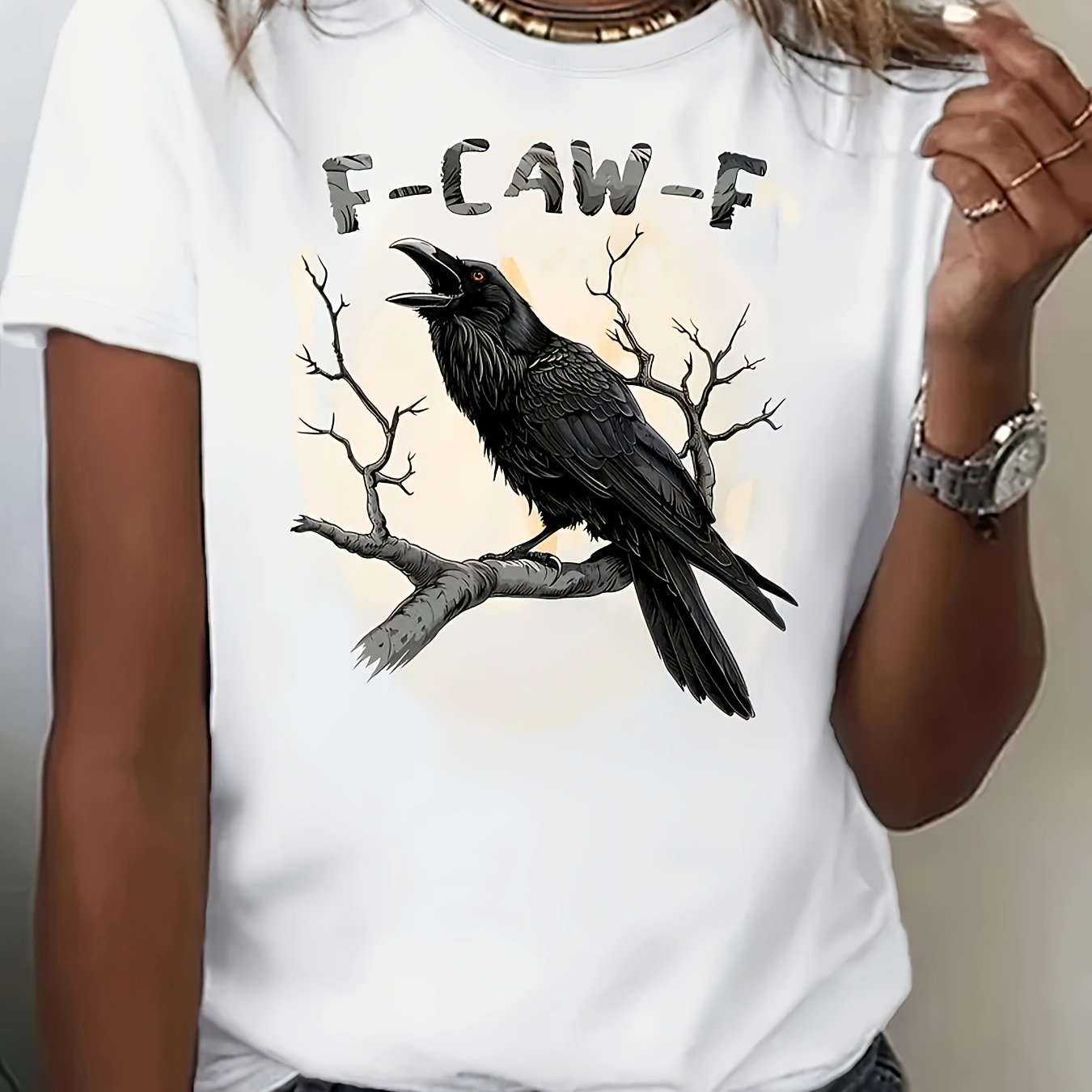 Fashionable Letter Print Women'S T-shirt - Comfortable And Relaxing, Round Neck, Suitable For All Seasons, Elegant And Casual Top, Shipped Locally, Pure Top For Summer, Essential For Elegant Parties In Summer