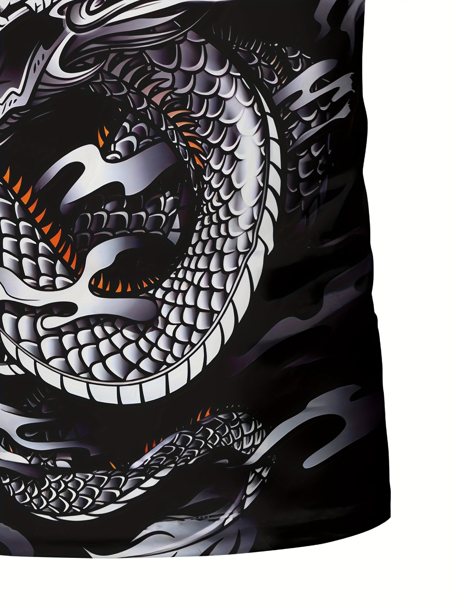 Men's Dragon Fit T-Shirt - Breathable Compression Shirt for Running, Shaping, Cycling - Comfy Muscle Tee with Athletic Print for Active Men