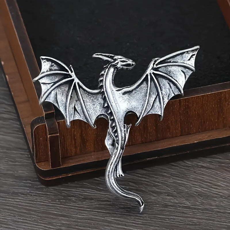 3pcs Retro Mythical Beast Fire-Breathing Dragon Brooch Suitable For Men And Women Fashion Personalized Clothing Pin Punk Jewelry