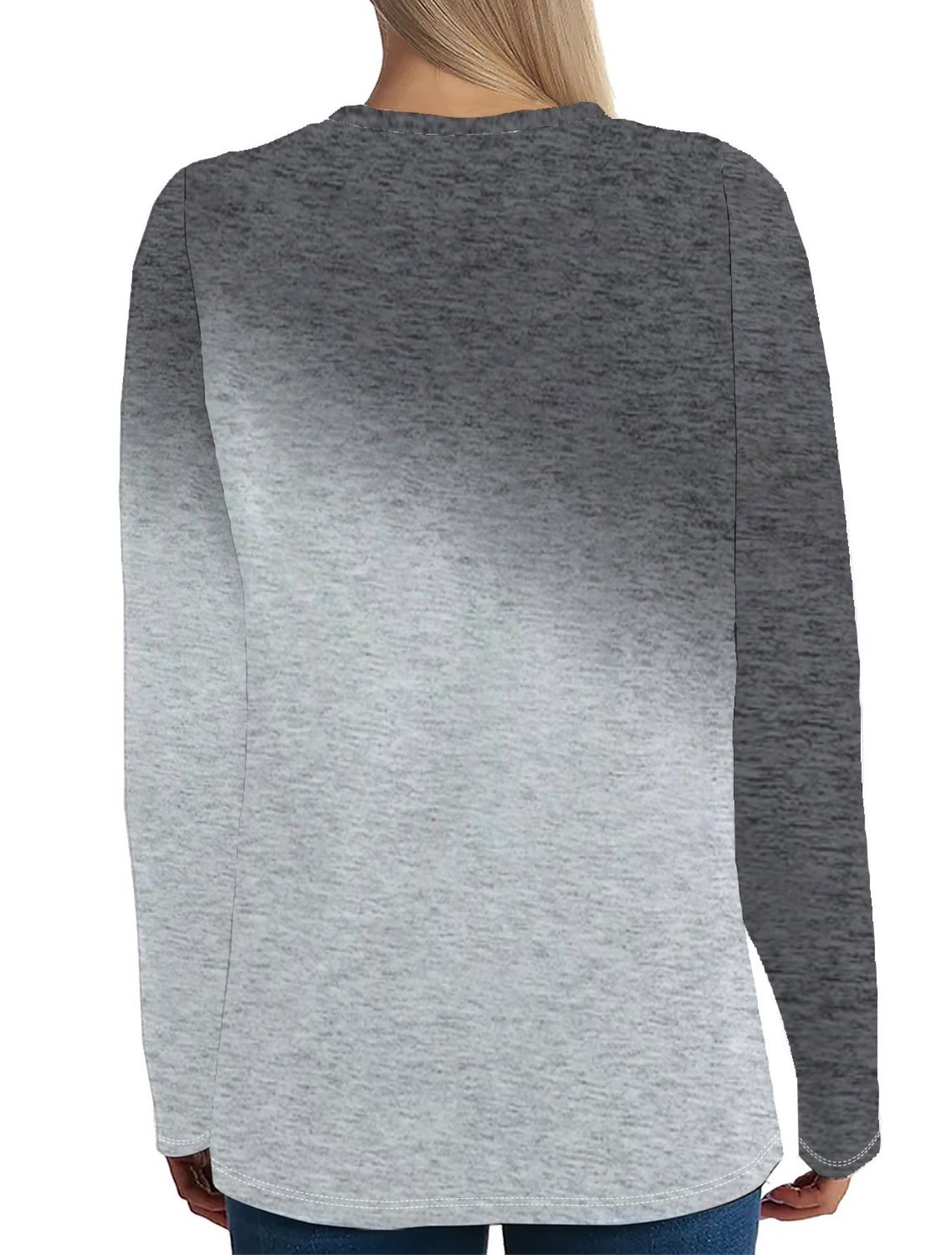 Women'S T-Shirt Love Shape Print- Comfy Long Sleeve Crew Neck - Perfect for Spring & Fall Casual Wear