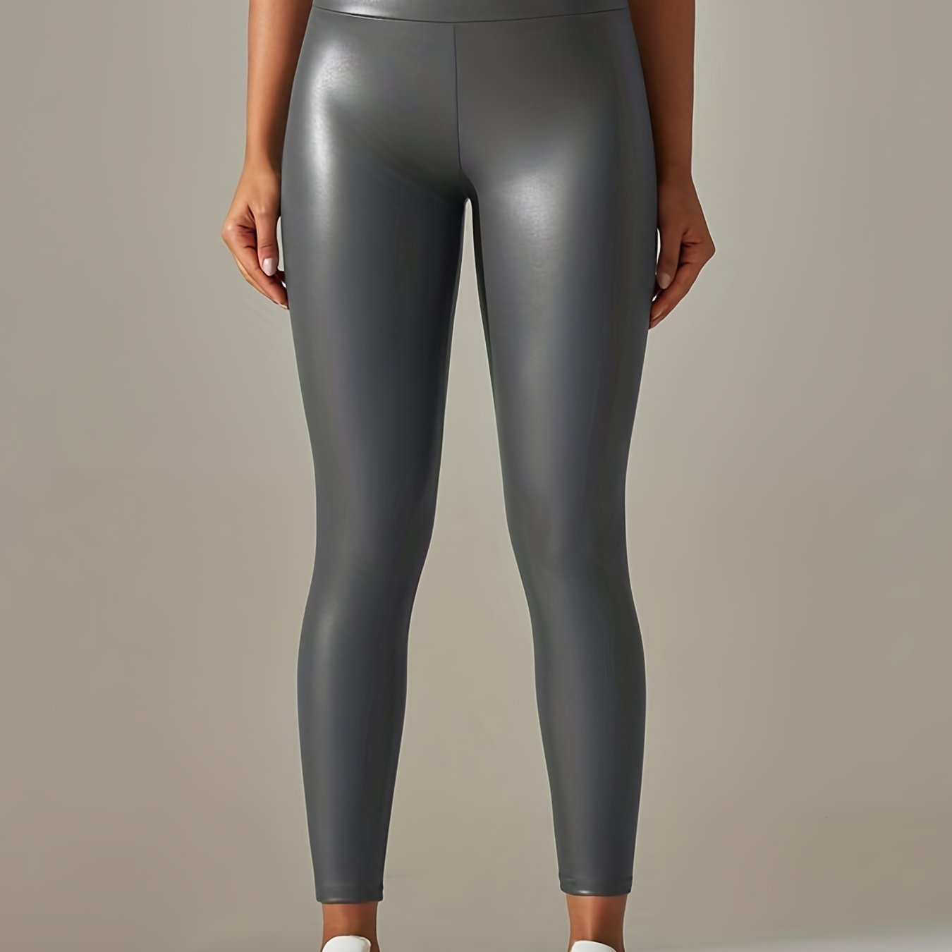 Chic Faux Leather High-Waist Leggings - Sleek Fit for a Sexy Silhouette, Versatile Fashion Wear for Nights Out