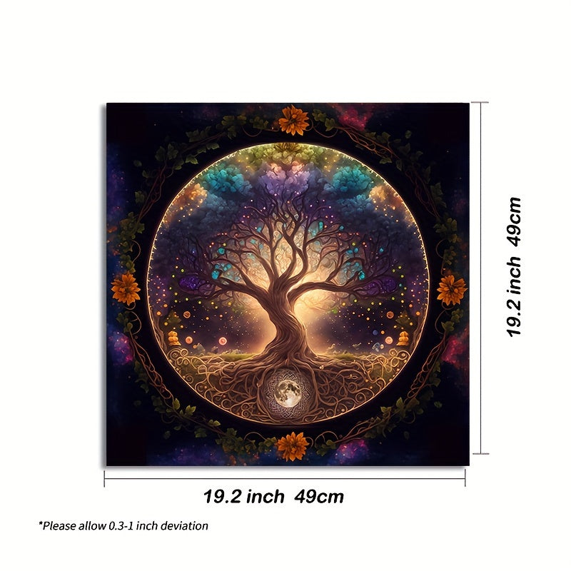 Tree Of Life Tarot Card Tablecloth - Polyester, Perfect For Witchcraft & Astrology Readings, Party Game Mat