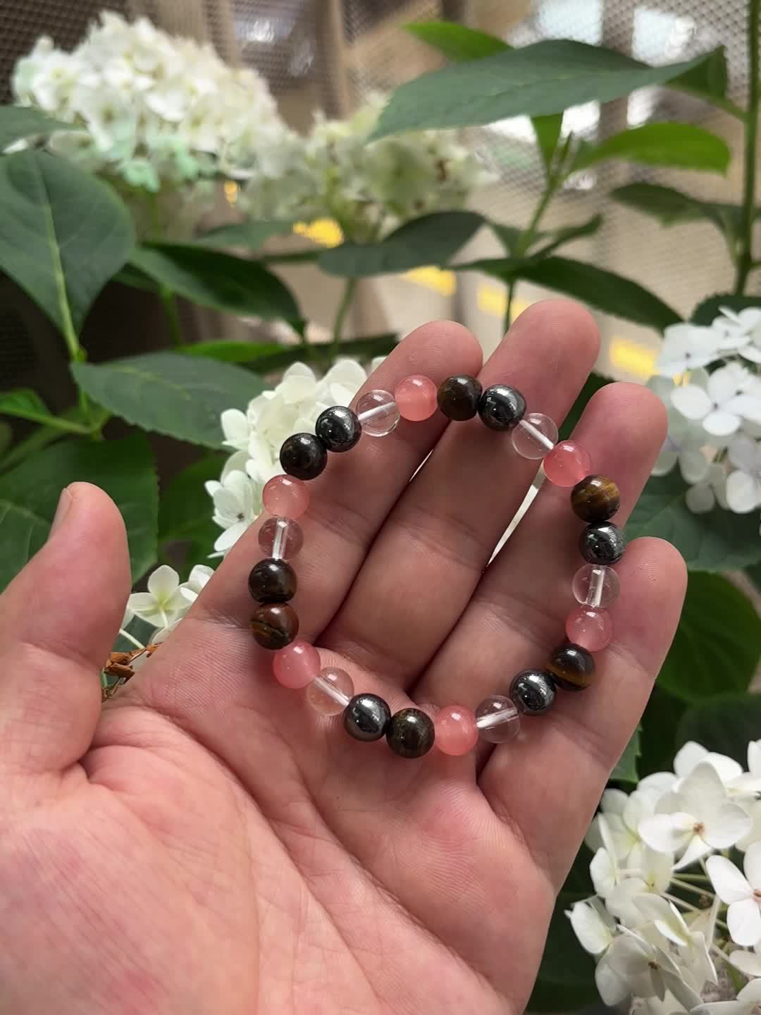 Triple Protection Solar Plexus Chakra Bracelet with Tiger Eye & Hematite Stones for Stress Relief, Confidence, and Balance - Homeopathic Healing Crystal Jewelry for Men and Women - 1PC