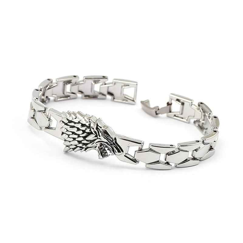 Wolf Bracelets & Bangles Zinc Alloy Chain Silver Bracelet - Pedlar's Attic