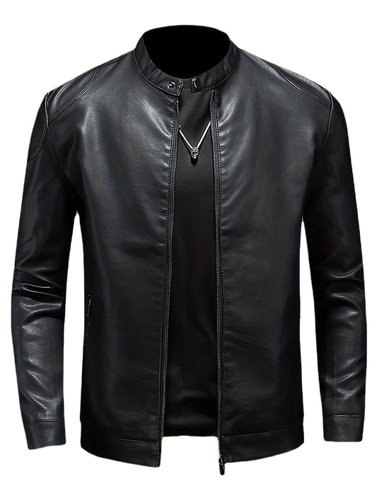 [Vintage Stand-Up] Men's Motorcycle Jacket | Youth | Casual Vintage Style | Stand-Up Collar
