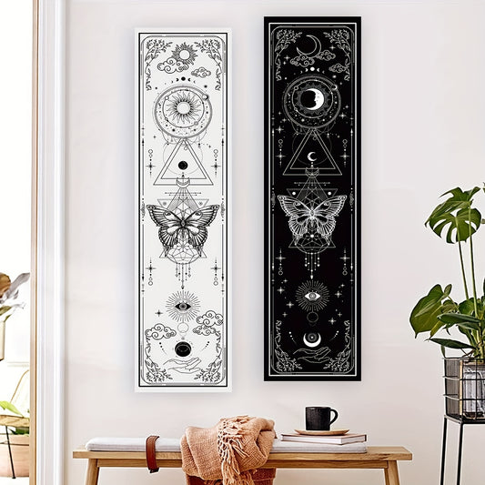 1pc Sun Moon Vertical Tapestry Black and White Butterfly Tapestry Wall Hanging for Living Room Bedroom Office Aesthetic Gothic Witchy Tapestry Home Room Wall Decor
