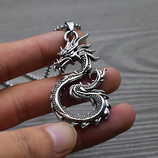 A Stylish Dragon-shaped Pendant Necklace - Unique Animal Design, Fashionable Jewelry Decoration, Perfect Gift For Holidays, Birthdays, And Parties