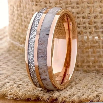 Stone Forge Ring — Agate & Stone Inlay Stainless Steel Band