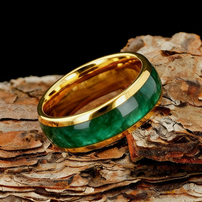 Stone Forge Ring — Agate & Stone Inlay Stainless Steel Band