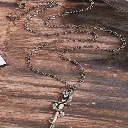 Snake Necklace,Edgy Gothic Sword - Pedlar's Attic