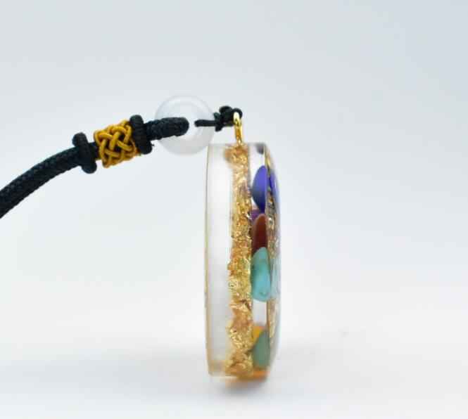 Pendant necklace crystal gravel resin pendant - Pedlar's Attic