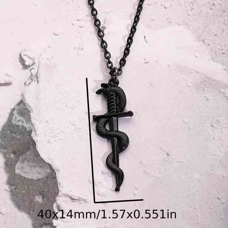 Snake Necklace,Edgy Gothic Sword - Pedlar's Attic