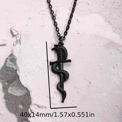 Snake Necklace,Edgy Gothic Sword - Pedlar's Attic