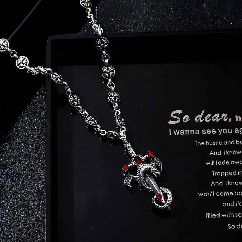 Electroplated Silver Grand Sword Pendant Cross Pendant - Pedlar's Attic